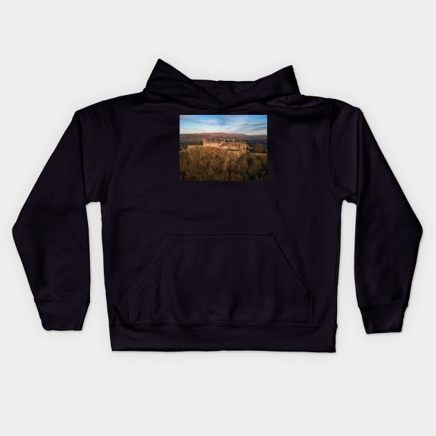 Stirling Castle from the sky Kids Hoodie by TMcG72